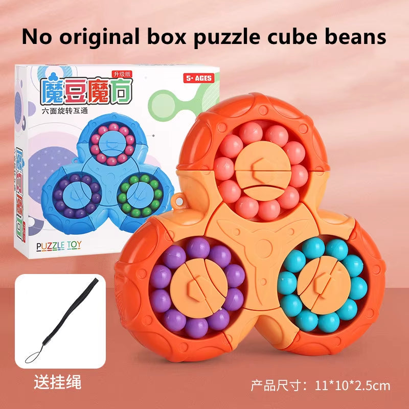 New Six-Sided Rotation Finger Bean Intelligence Gyro Antistress Fingertip Cube Learning Educational Magic Disk for Kids Gift
