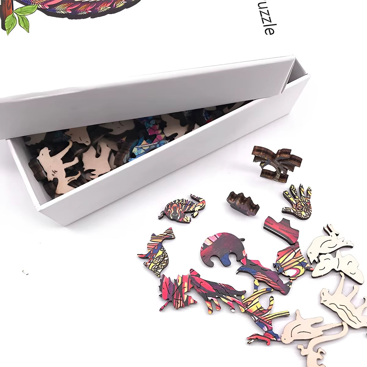 Unique Cat Pattern Wooden Puzzle,Irregular Animal Shapes, Leisure Toys, the Gift for Halloween, Christmas, Birthday.