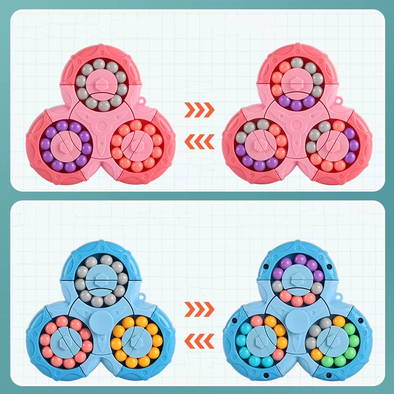 New Six-Sided Rotation Finger Bean Intelligence Gyro Antistress Fingertip Cube Learning Educational Magic Disk for Kids Gift