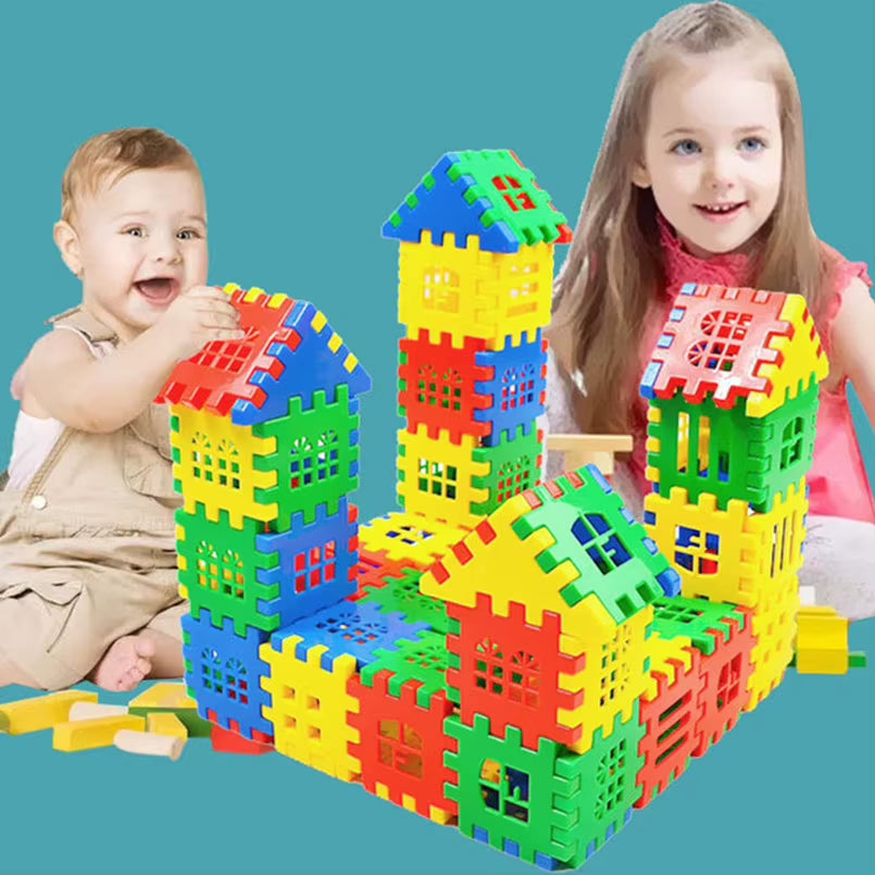 100/140PCS Plastic Building Blocks Bricks Toy for Baby Kids Funny Educational Colorful House Block Toys Children Christmas Gift