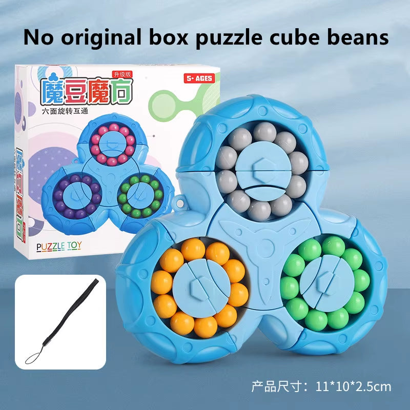 New Six-Sided Rotation Finger Bean Intelligence Gyro Antistress Fingertip Cube Learning Educational Magic Disk for Kids Gift
