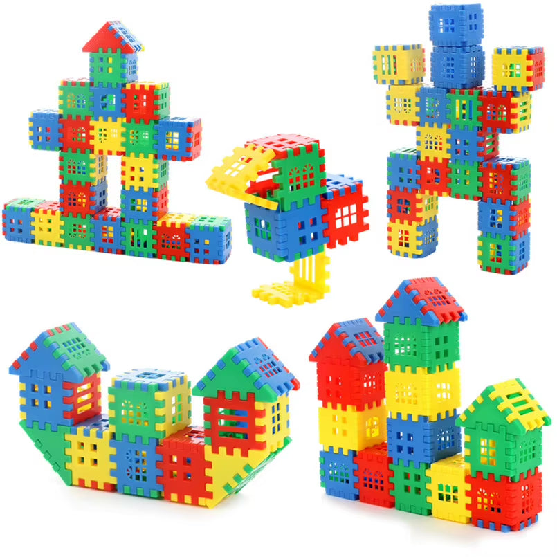 180Pcs Large Size Plastic 3D Interconnecting Building Blocks Toys for Children Learning Colorful DIY Block Boys Toy Brain Game