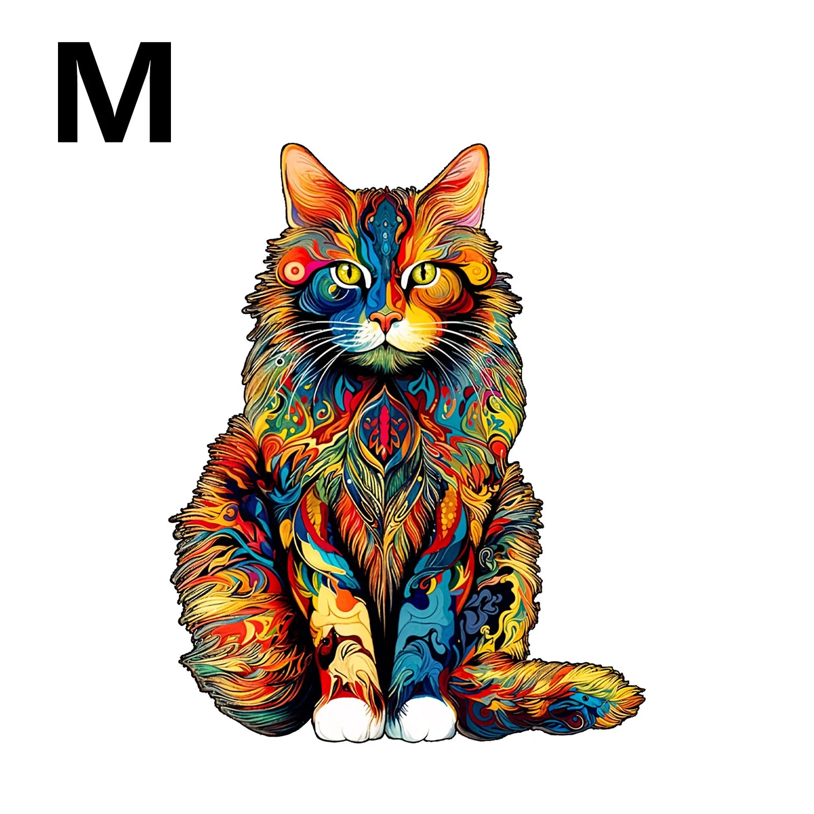 Unique Cat Pattern Wooden Puzzle,Irregular Animal Shapes, Leisure Toys, the Gift for Halloween, Christmas, Birthday.