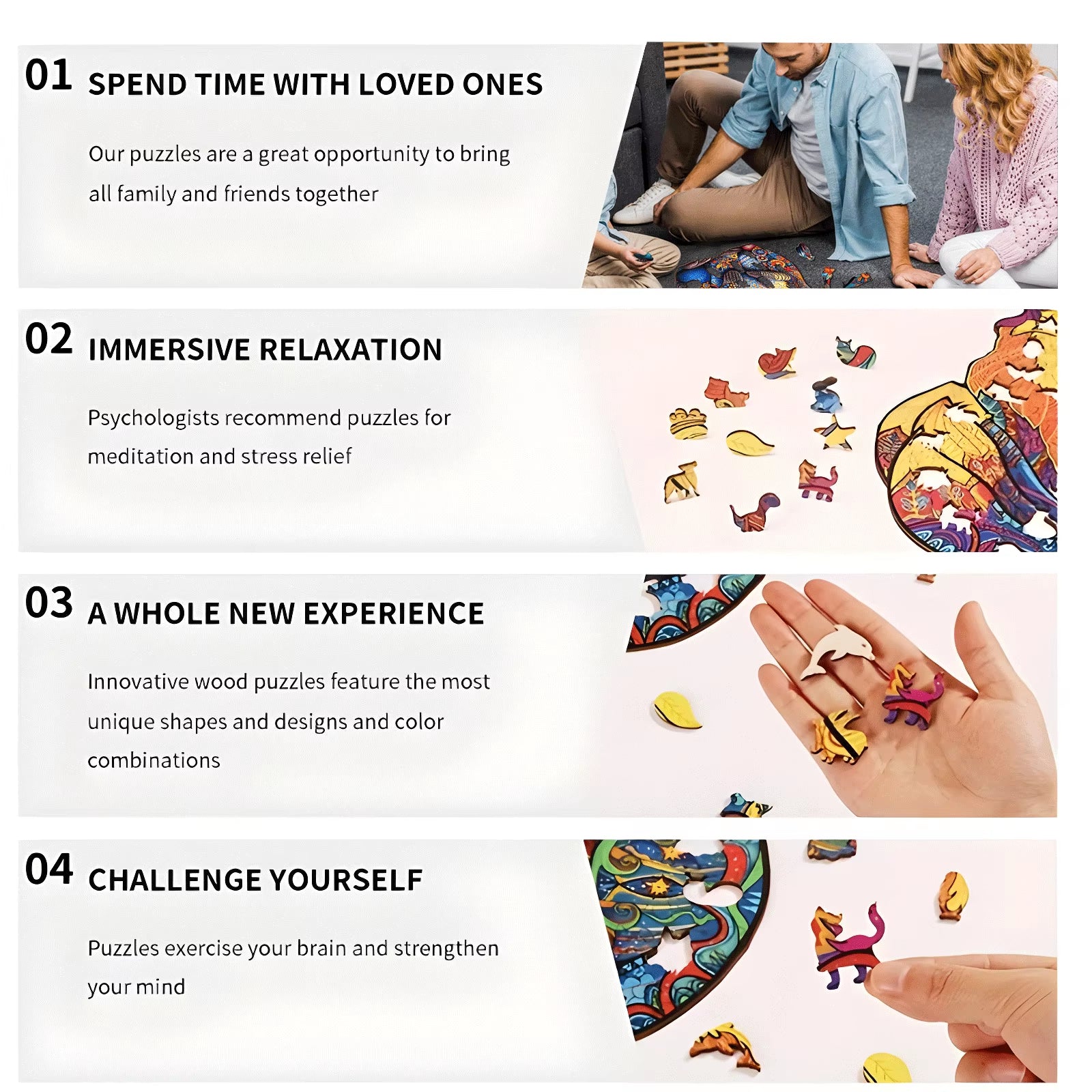 Unique Elephant Wooden Puzzle, Adult Stress Relief Toys, Irregular Animal Shapes, Holiday Birthday Gift