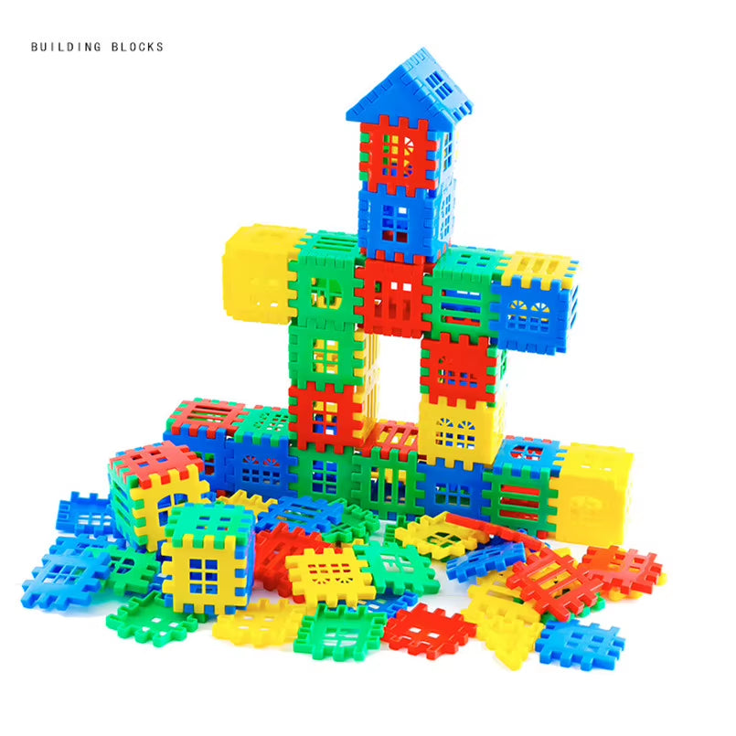 100/140PCS Plastic Building Blocks Bricks Toy for Baby Kids Funny Educational Colorful House Block Toys Children Christmas Gift