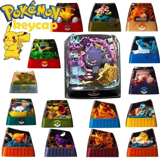 Gengar Pikachu Charizard Eevee Custom Resin Micro Transparent Key Cap Mechanical Creative Single Computer Keyboard Cap