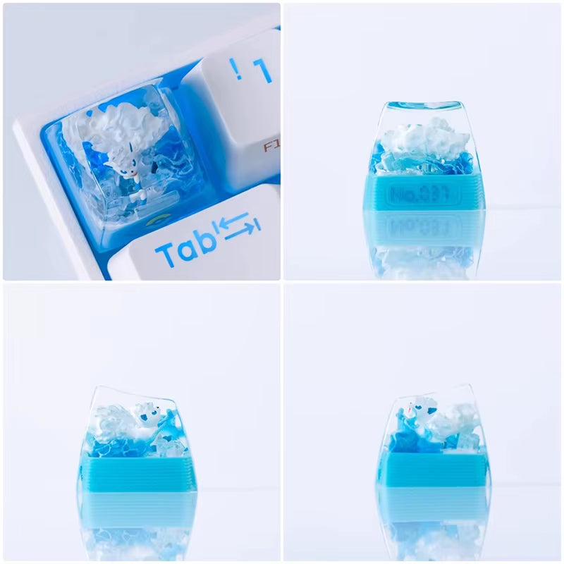 Gengar Pikachu Charizard Eevee Custom Resin Micro Transparent Key Cap Mechanical Creative Single Computer Keyboard Cap