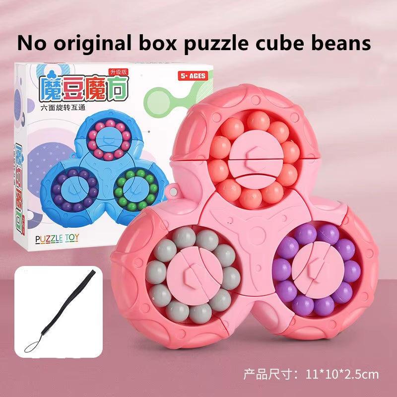 New Six-Sided Rotation Finger Bean Intelligence Gyro Antistress Fingertip Cube Learning Educational Magic Disk for Kids Gift