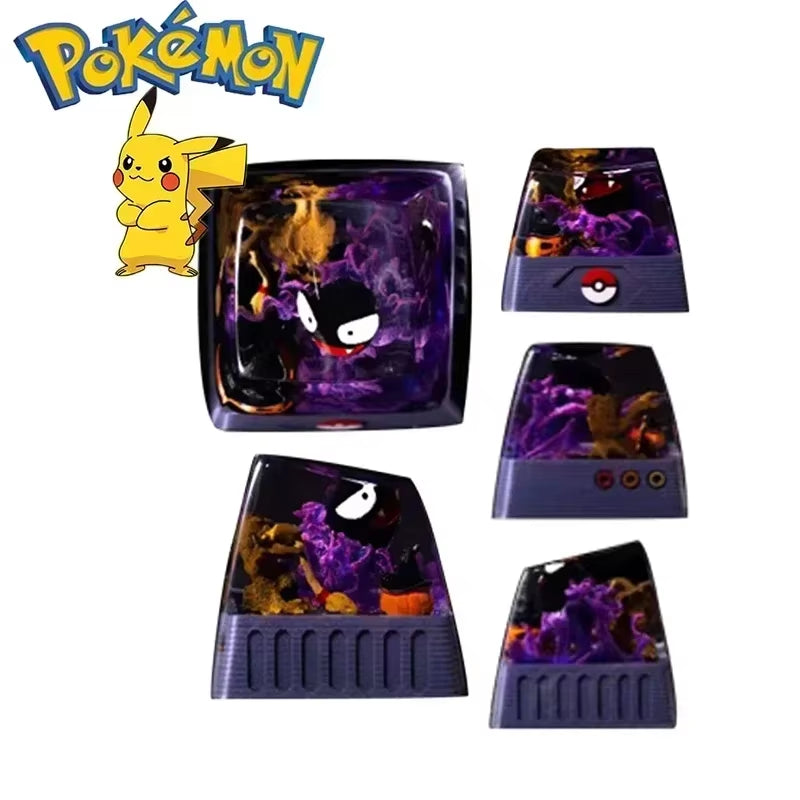 Gengar Pikachu Charizard Eevee Custom Resin Micro Transparent Key Cap Mechanical Creative Single Computer Keyboard Cap