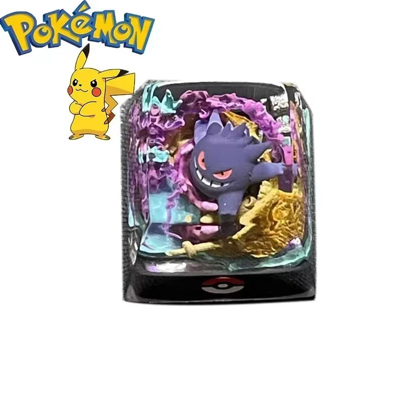 Gengar Pikachu Charizard Eevee Custom Resin Micro Transparent Key Cap Mechanical Creative Single Computer Keyboard Cap