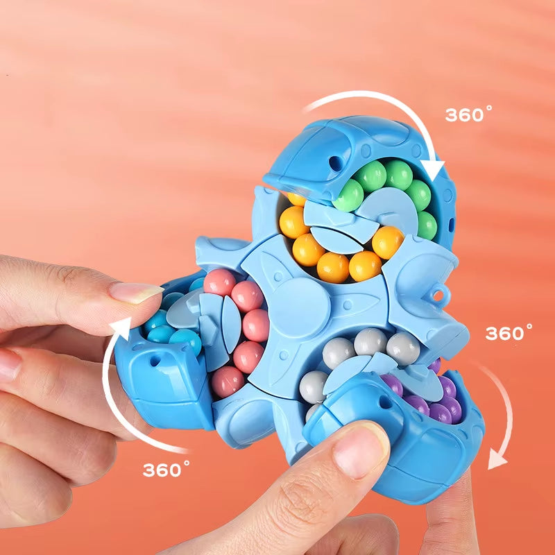 New Six-Sided Rotation Finger Bean Intelligence Gyro Antistress Fingertip Cube Learning Educational Magic Disk for Kids Gift